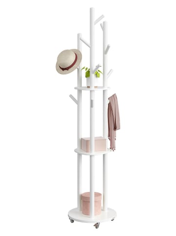 Songmics Wieszak stojący w kolorze białym na ubrania - 40 x 175 x 40 cm
