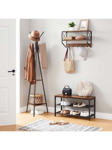 Songmics Kapstok zwart/lichtbruin - (B)50 x (H)181,6 x (D)43,5 cm