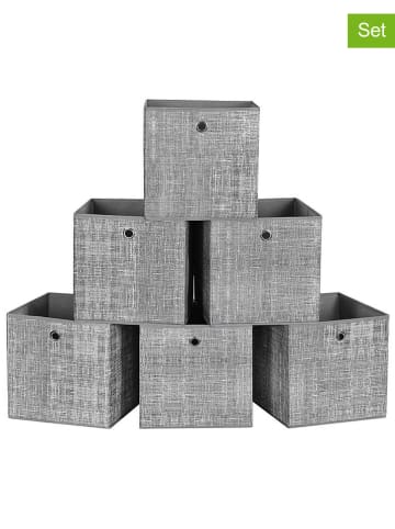 Songmics 6-delige set: opbergboxen grijs - (B)30 x (H)30 x (D)30 cm
