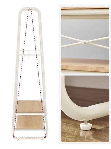 Songmics Kledingrek wit/lichtbruin - (B)100 x (H)160 x (D)45 cm