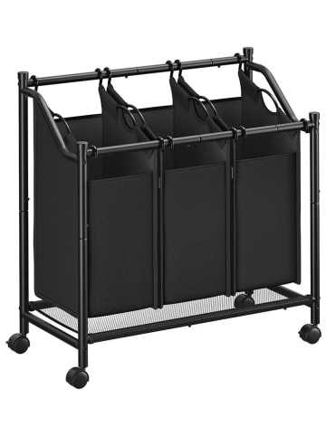 Songmics Kosz w kolorze czarnym na pranie - 80 x 67 x 38,5 cm