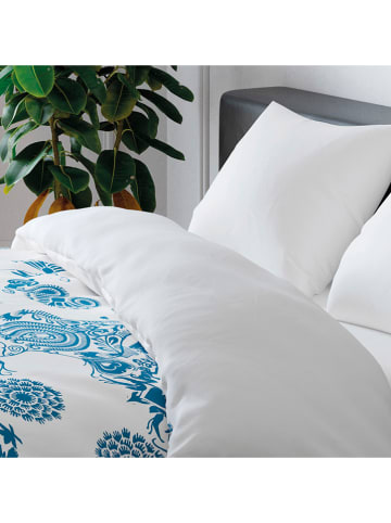 CXL by Christian Lacroix Satin-Bettwäsche-Set in Weiß/ Hellblau