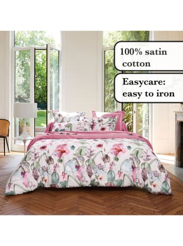 CXL by Christian Lacroix Satin-Kissenbezug in Rosa/ Weiß