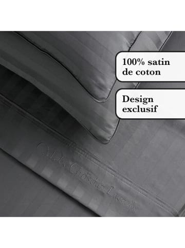 CXL by Christian Lacroix 5tlg. Set: Satin-Bettlaken und Kissenbezüge in Grau