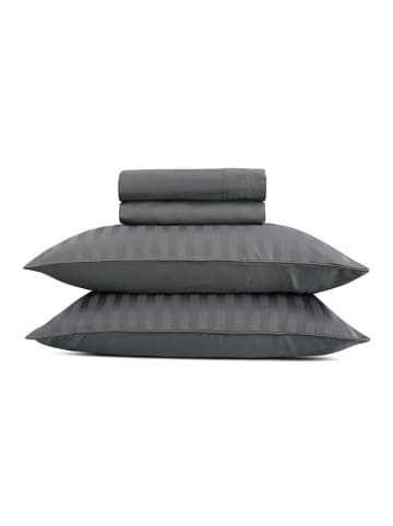 CXL by Christian Lacroix 5tlg. Set: Satin-Bettlaken und Kissenbezüge in Grau