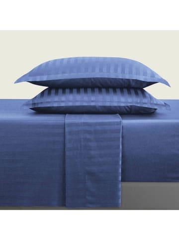 CXL by Christian Lacroix 5-delige set: satijnen bedlakens en kussenslopen blauw