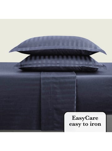 CXL by Christian Lacroix 4tlg. Set: Satin-Bettlaken und Kissenbezüge in Dunkelblau