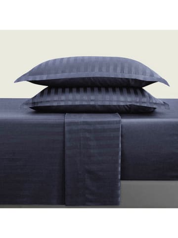CXL by Christian Lacroix 4tlg. Set: Satin-Bettlaken und Kissenbezüge in Dunkelblau