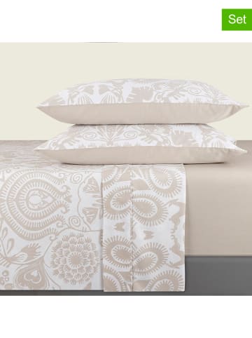 CXL by Christian Lacroix 4-delige set: satijnen bedlakens en kussenslopen beige