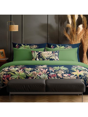 CXL by Christian Lacroix Satin-Bettwäsche-Set in Dunkelblau/ Grün