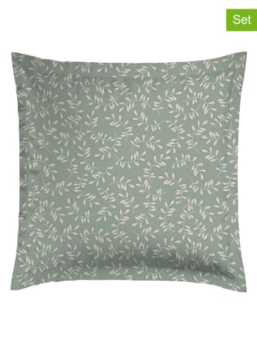 CXL by Christian Lacroix 2-delige set: satijnen kussenslopen crème/groen