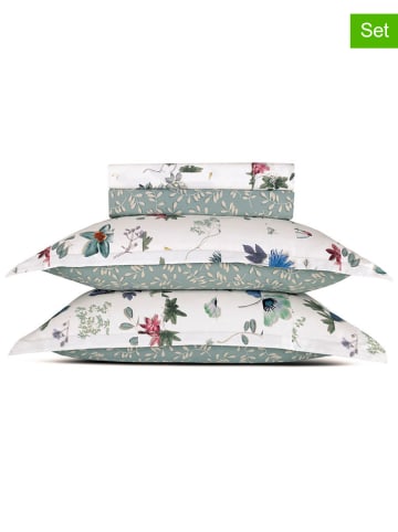 CXL by Christian Lacroix 4tlg. Set: Satin-Bettlaken und Kissenbezüge in Weiß/ Mint