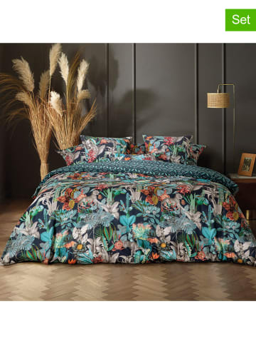 CXL by Christian Lacroix 2-delige set: satijnen beddengoedset blauw/meerkleurig