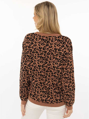 Zwillingsherz Pullover "Gestrickter-Leo" in Hellbraun