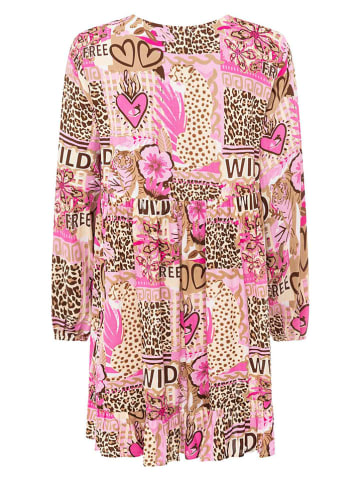 Zwillingsherz Kleid "Safari Patchwork" in Beige/ Rosa