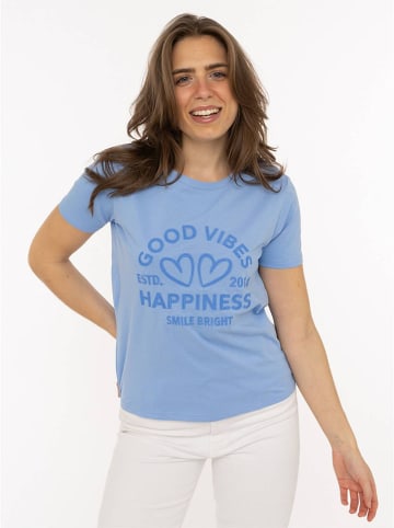 Zwillingsherz Shirt "Happiness Vibes" lichtblauw