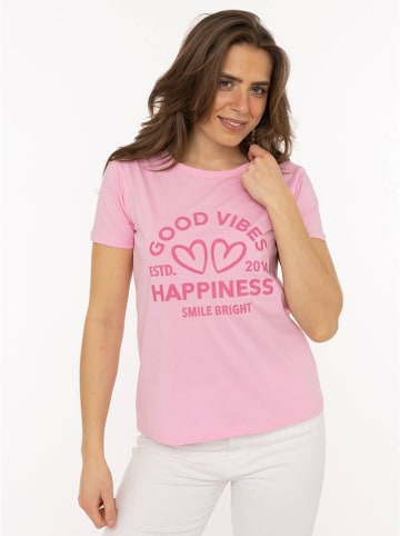 Zwillingsherz Shirt "Happiness Vibes" in Rosa