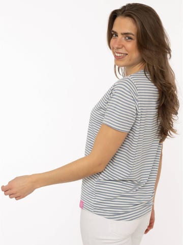 Zwillingsherz Shirt "Positive Vibes" in Weiß/ Grau