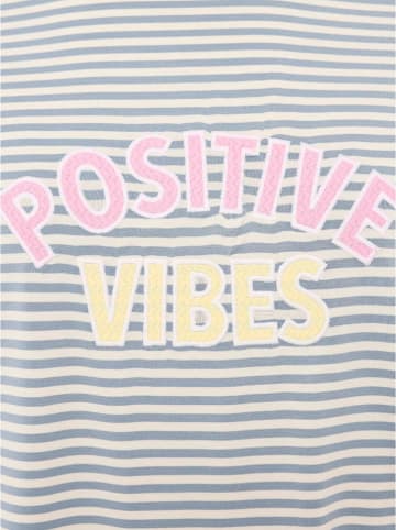 Zwillingsherz Shirt "Positive Vibes" in Weiß/ Grau