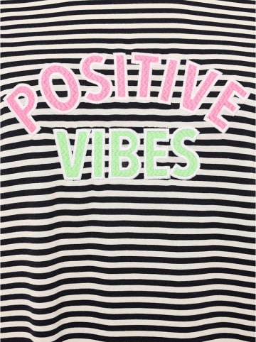 Zwillingsherz Shirt "Positive Vibes" in Weiß/ Schwarz