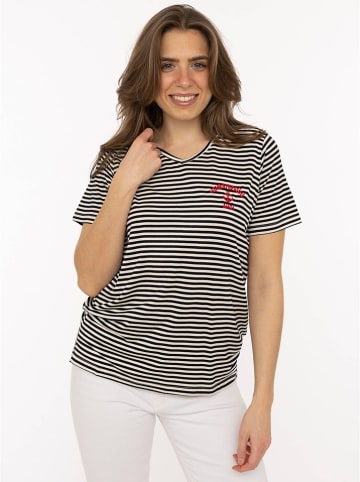 Zwillingsherz Shirt "Heimatgefühl" in Schwarz/ Weiß