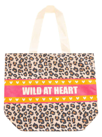 Zwillingsherz Shopper "Wild at Heart" in Bunt - (B)36 x (H)46 cm