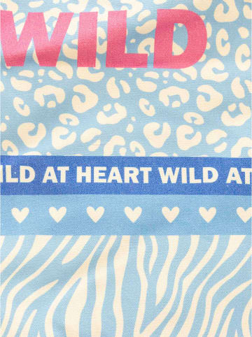 Zwillingsherz Shopper "Wild Herz" in Hellblau - (B)36 x (H)46 cm