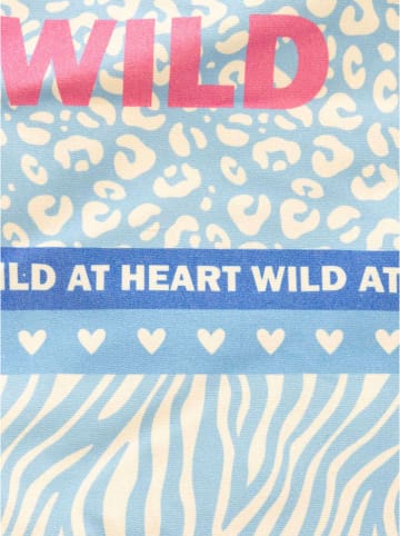 Zwillingsherz Shopper "Wild Herz" lichtblauw/beige - (B)36 x (H)46 cm