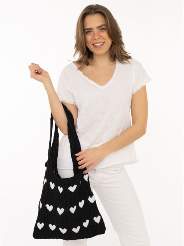 Zwillingsherz Schultertasche in Schwarz - (B)32 x (H)34 cm