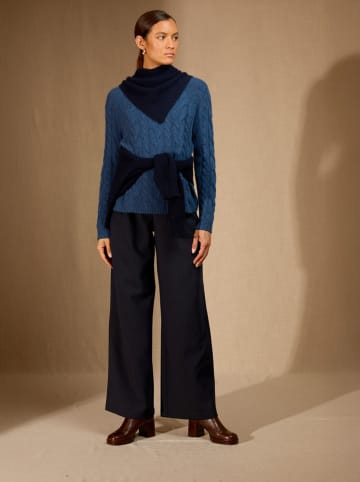 Perfect Cashmere Kaschmir-Schal "Condeixa" in Dunkelblau - (L)103 x (B)49 cm