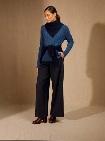 Perfect Cashmere Kaschmir-Schal "Condeixa" in Dunkelblau - (L)103 x (B)49 cm