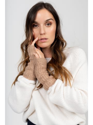 Perfect Cashmere Kaszmirowe mitenki "Jelo" w kolorze beżowym