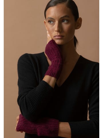 Perfect Cashmere Kasjmieren armstulpen "Jelo" auberginekleurig