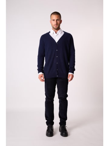 Perfect Cashmere Kaszmirowy kardigan "Hayfield" w kolorze granatowym