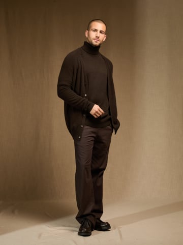 Perfect Cashmere Kaszmirowy kardigan "Hayfield" w kolorze brązowym