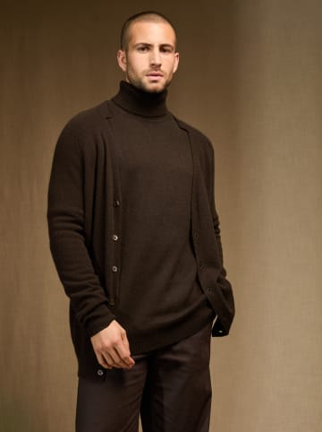 Perfect Cashmere Kaszmirowy kardigan "Hayfield" w kolorze brązowym