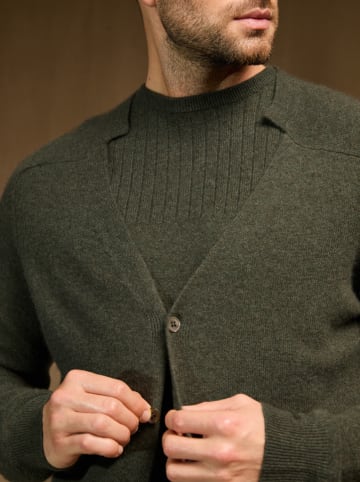 Perfect Cashmere Kaschmir-Cardigan "Hayfield" in Khaki