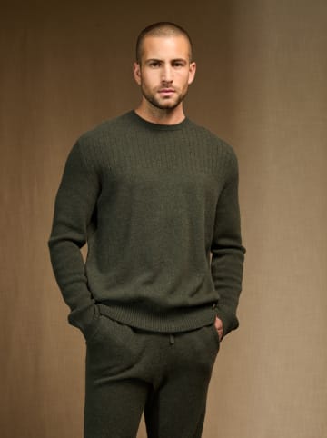 Perfect Cashmere Kaszmirowy sweter "Steven" w kolorze khaki