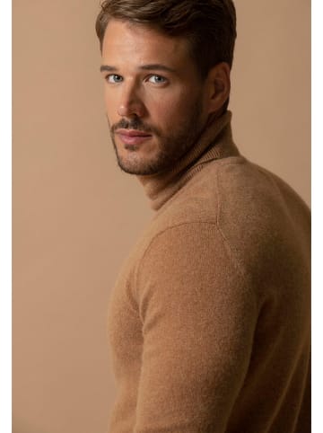 Perfect Cashmere Kasjmieren coltrui "Trevor" cognackleurig