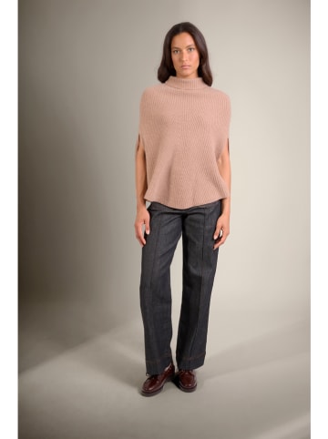 Perfect Cashmere Kaszmirowe ponczo "Gache" w kolorze beżowym