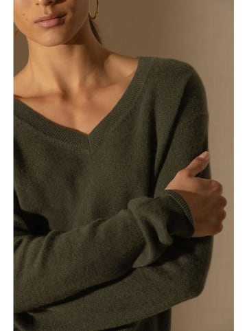 Perfect Cashmere Kasjmieren trui "Kalie" kaki