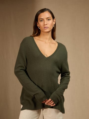 Perfect Cashmere Kaszmirowy sweter "Lova" w kolorze khaki