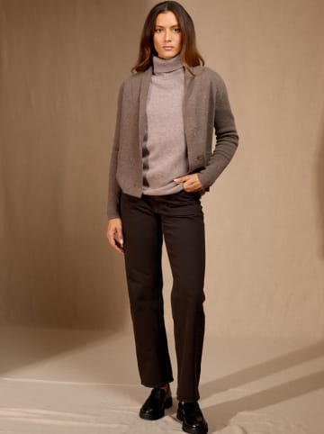 Perfect Cashmere Kaszmirowy kardigan "Mila" w kolorze szarobrązowym