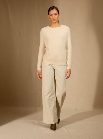 Perfect Cashmere Kaszmirowy sweter "Oceane" w kolorze kremowym