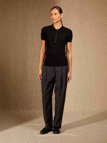 Perfect Cashmere Kaschmir-Poloshirt "Sinead" in Schwarz