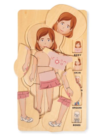 MAMAMEMO Puzzle z obrazkiem ciała "Dziewczynka" - 3+