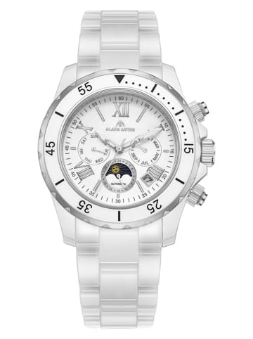 ALAIN ASTER Chronograf w kolorze srebrno-białym