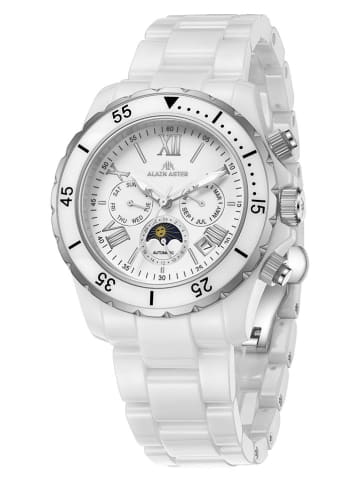 ALAIN ASTER Chronograf w kolorze srebrno-białym