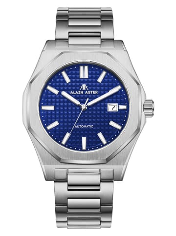 ALAIN ASTER Kwartshorloge zilverkleurig/blauw