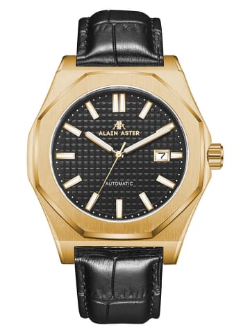 ALAIN ASTER Quarzuhr in Schwarz/ Gold